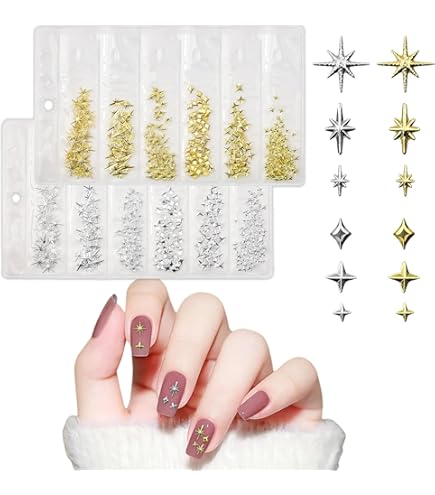 Amazon.co.jp: ネイルパーツ 星 月 120個セット 3D 立体 可愛い 月